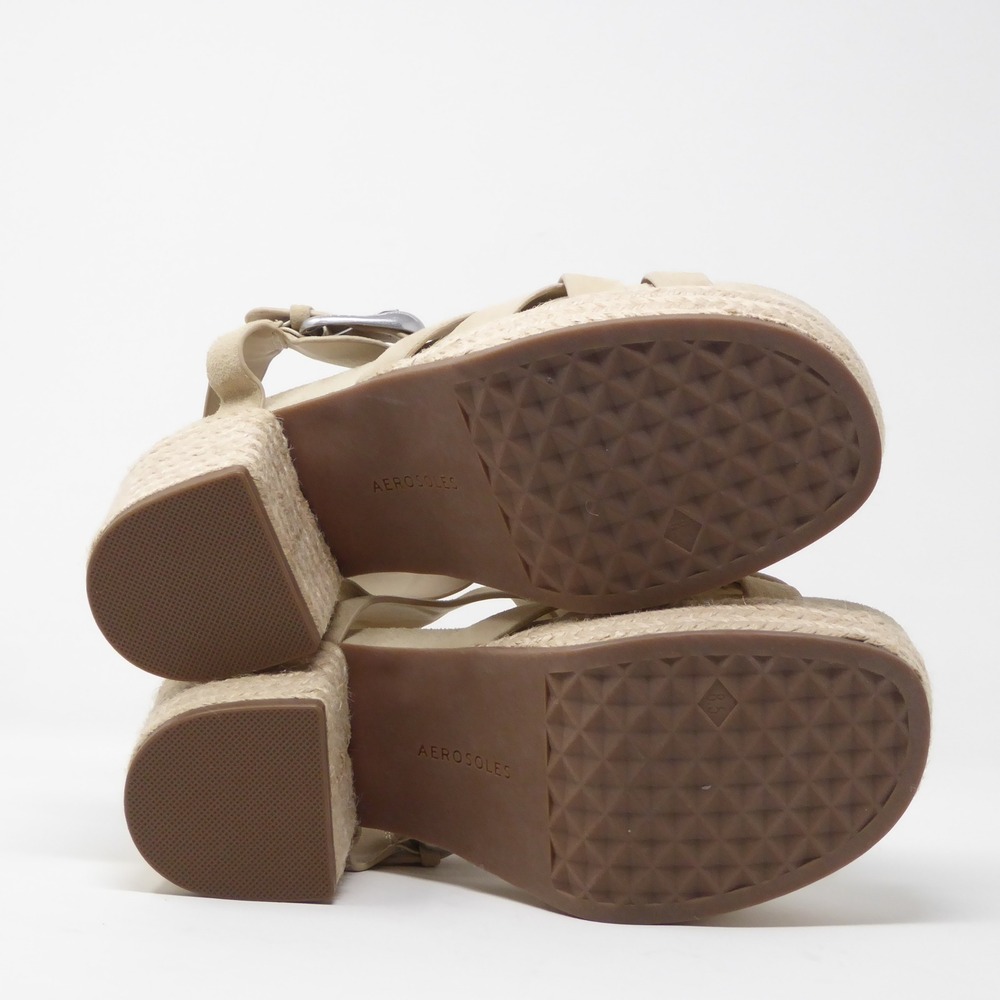 Aerosoles Womens Chatham Platform Sandals Tan Suede Espadrille Block Heel 8.5 - Picture 7 of 9